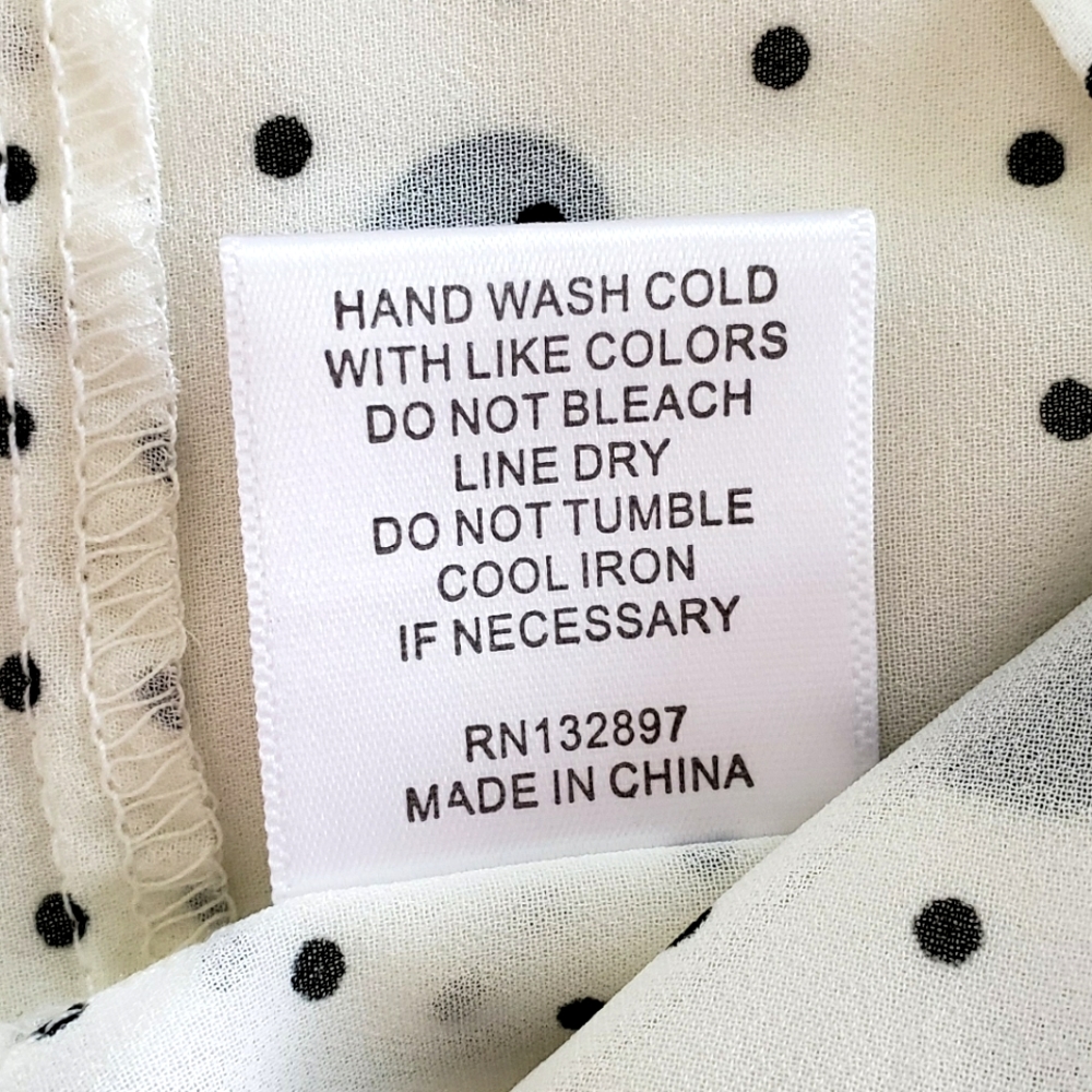 ROSE + OLIVE Sleeveless Black & Cream Polka Dot Layered Blouse—NWT—M - Picture 11 of 12